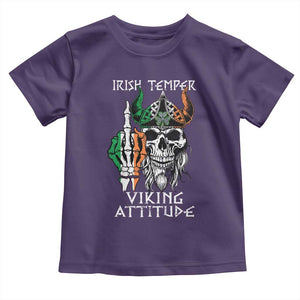 Funny Irish Viking Toddler T Shirt Irish Temper Viking Attitude TS09 Purple Print Your Wear