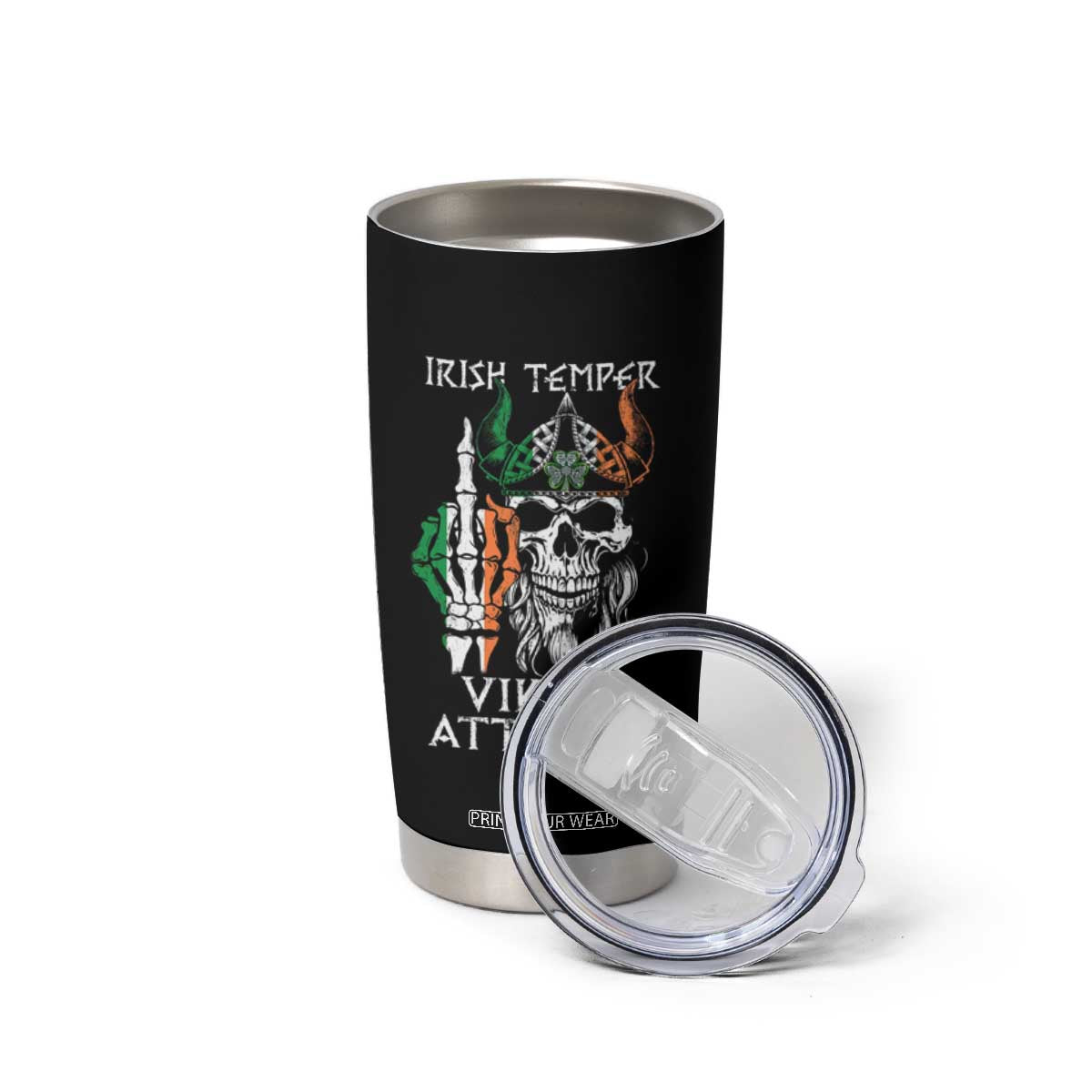 Funny Irish Viking Tumbler Cup Irish Temper Viking Attitude TS09 Print Your Wear