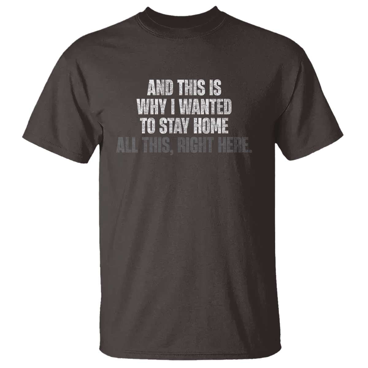 Funny And This Is Why I Wanted To Stay Home T Shirt All This Right Here TS09 Dark Chocolate Print Your Wear