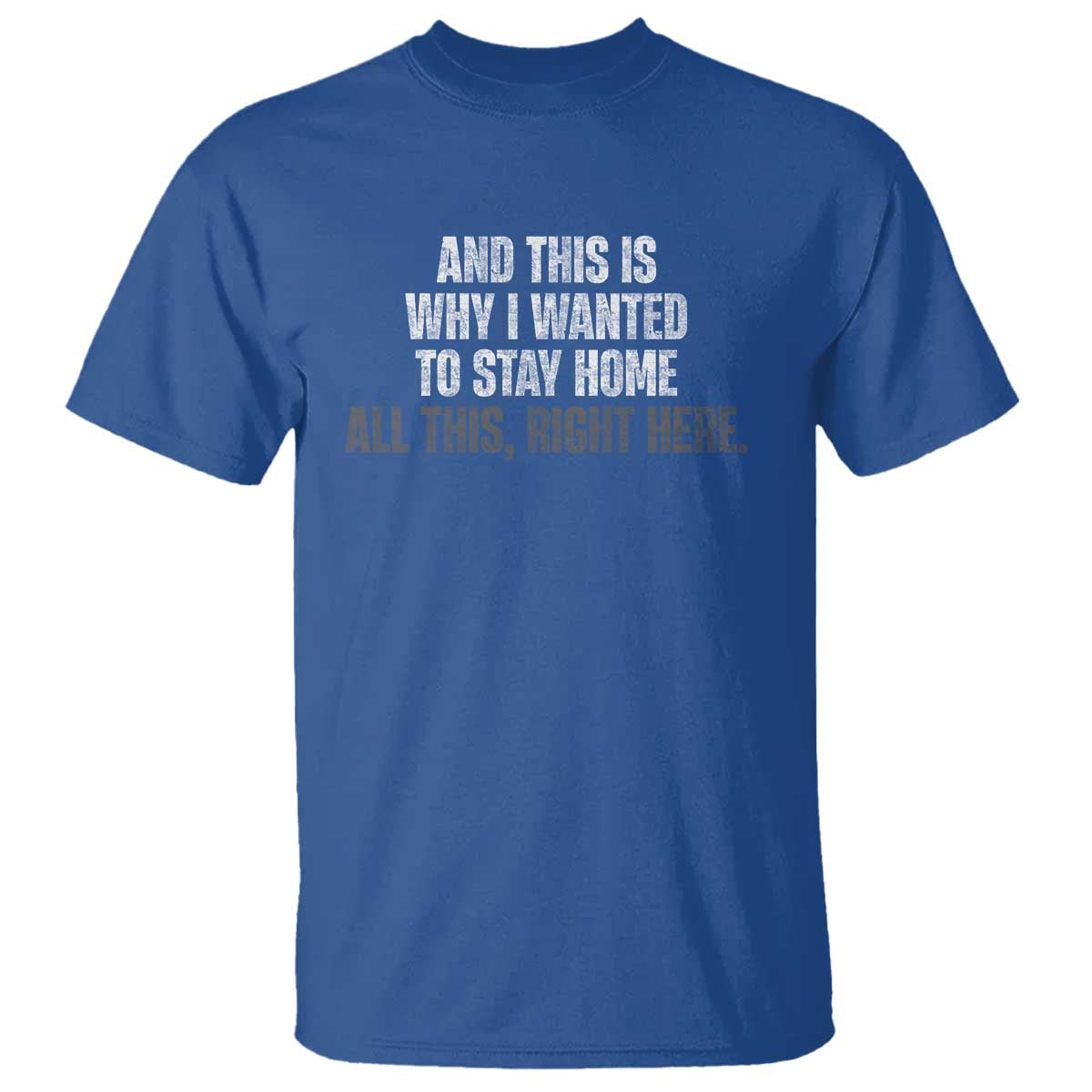 Funny And This Is Why I Wanted To Stay Home T Shirt All This Right Here TS09 Royal Blue Print Your Wear