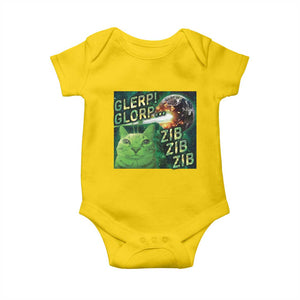 Funny Alien Cat Meme Baby Onesie Glerp Glorp Zib Zib TS09 Daisy Print Your Wear