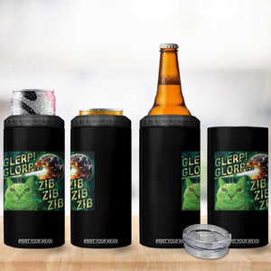 Funny Alien Cat Meme 4 in 1 Can Cooler Tumbler Glerp Glorp Zib Zib TS09 Print Your Wear