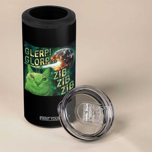 Funny Alien Cat Meme 4 in 1 Can Cooler Tumbler Glerp Glorp Zib Zib TS09 Print Your Wear