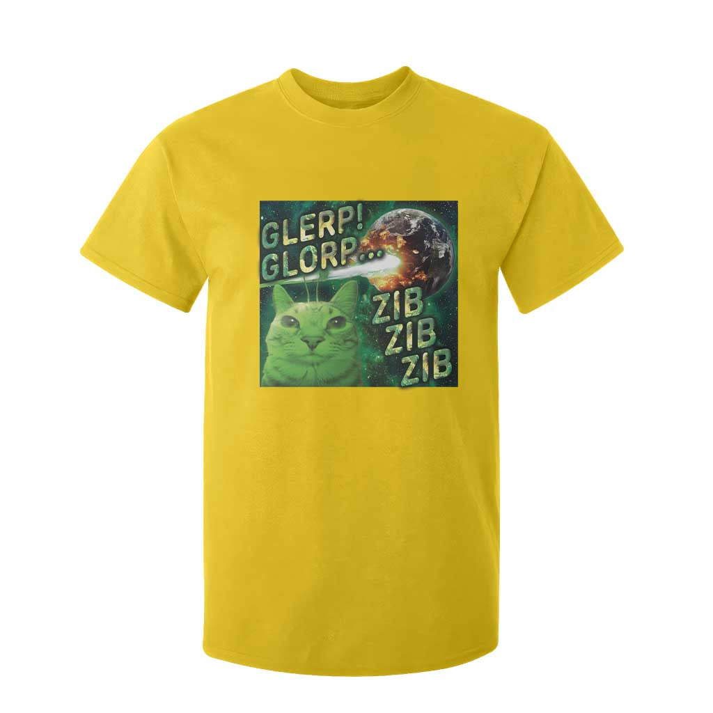 Funny Alien Cat Meme T Shirt For Kid Glerp Glorp Zib Zib TS09 Daisy Print Your Wear