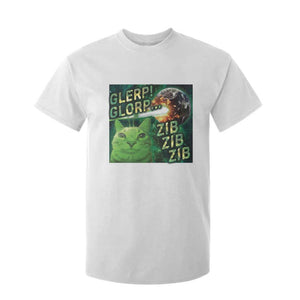 Funny Alien Cat Meme T Shirt For Kid Glerp Glorp Zib Zib TS09 White Print Your Wear