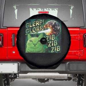 Funny Alien Cat Meme Spare Tire Cover Glerp Glorp Zib Zib TS09 Black Print Your Wear