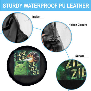 Funny Alien Cat Meme Spare Tire Cover Glerp Glorp Zib Zib TS09 Print Your Wear
