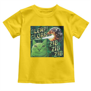 Funny Alien Cat Meme Toddler T Shirt Glerp Glorp Zib Zib TS09 Daisy Print Your Wear