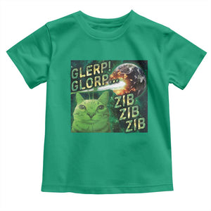 Funny Alien Cat Meme Toddler T Shirt Glerp Glorp Zib Zib TS09 Irish Green Print Your Wear