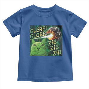 Funny Alien Cat Meme Toddler T Shirt Glerp Glorp Zib Zib TS09 Royal Blue Print Your Wear