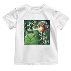Funny Alien Cat Meme Toddler T Shirt Glerp Glorp Zib Zib TS09 White Print Your Wear