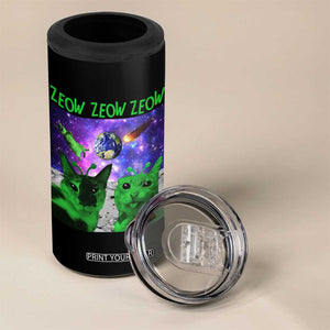 Funny Alien Cat Meme 4 in 1 Can Cooler Tumbler Green Cats ZEOW ZEOW TS09 Print Your Wear