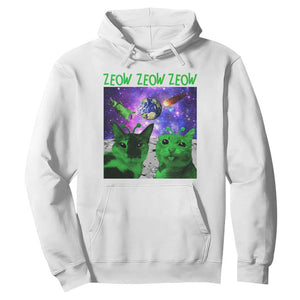 Funny Alien Cat Meme Hoodie Green Cats ZEOW ZEOW TS09 White Print Your Wear