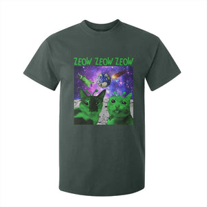 Funny Alien Cat Meme T Shirt For Kid Green Cats ZEOW ZEOW TS09 Dark Forest Green Print Your Wear