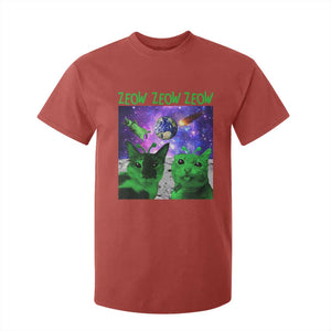 Funny Alien Cat Meme T Shirt For Kid Green Cats ZEOW ZEOW TS09 Red Print Your Wear