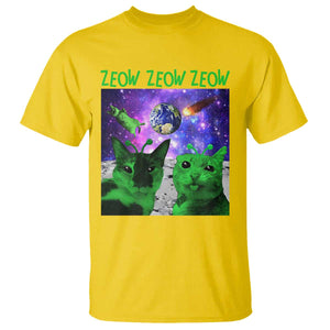 Funny Alien Cat Meme T Shirt Green Cats ZEOW ZEOW TS09 Daisy Print Your Wear