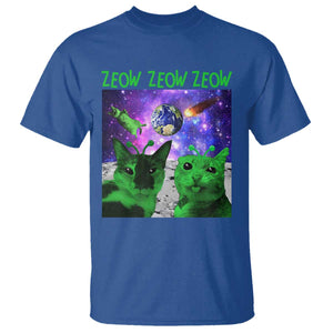 Funny Alien Cat Meme T Shirt Green Cats ZEOW ZEOW TS09 Royal Blue Print Your Wear