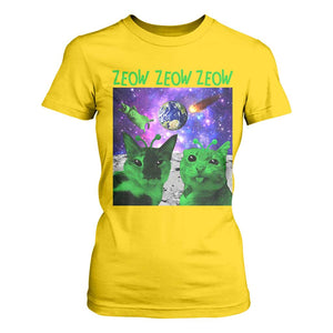 Funny Alien Cat Meme T Shirt For Women Green Cats ZEOW ZEOW TS09 Daisy Print Your Wear