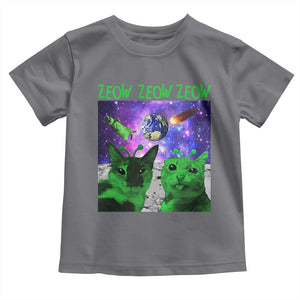 Funny Alien Cat Meme Toddler T Shirt Green Cats ZEOW ZEOW TS09 Charcoal Print Your Wear