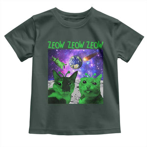 Funny Alien Cat Meme Toddler T Shirt Green Cats ZEOW ZEOW TS09 Dark Forest Green Print Your Wear