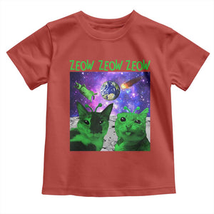 Funny Alien Cat Meme Toddler T Shirt Green Cats ZEOW ZEOW TS09 Red Print Your Wear