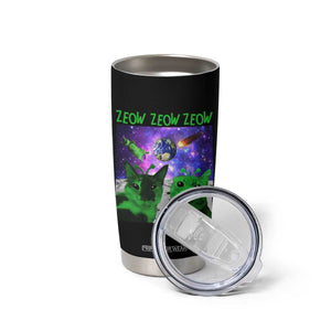 Funny Alien Cat Meme Tumbler Cup Green Cats ZEOW ZEOW TS09 Print Your Wear
