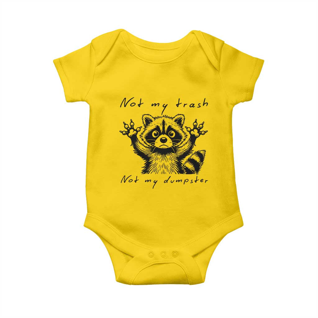 Funny Raccoon Baby Onesie Not My Trash Not My Dumpster TS09 Daisy Print Your Wear