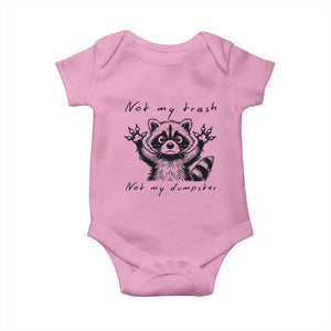 Funny Raccoon Baby Onesie Not My Trash Not My Dumpster TS09 Light Pink Print Your Wear