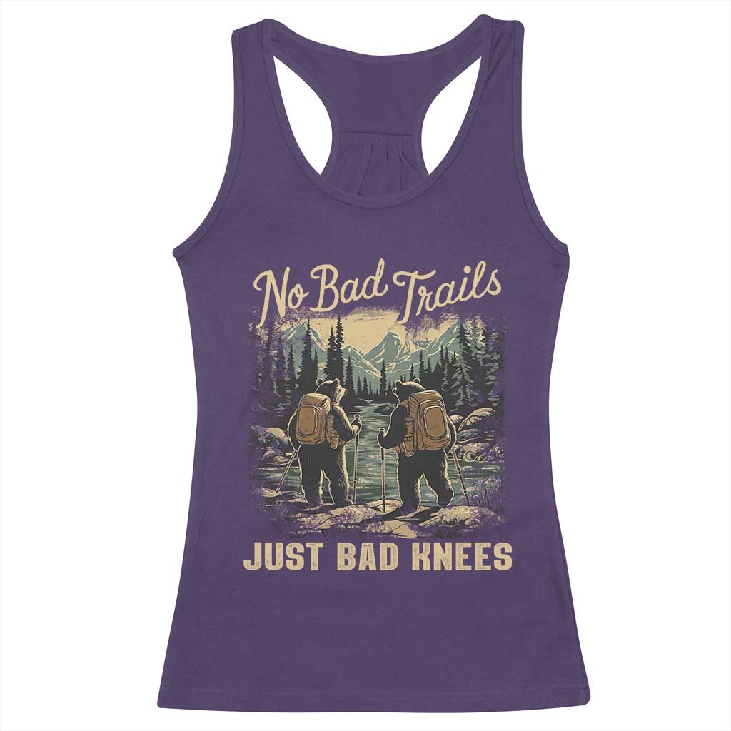 Hiking Racerback Tank Top No Bad Trails Just Bad Knees TS09 Purple Print Your Wear