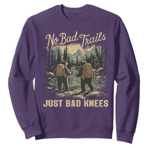 Hiking Sweatshirt No Bad Trails Just Bad Knees TS09 Purple Print Your Wear