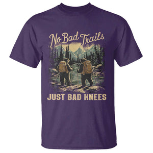 Hiking T Shirt No Bad Trails Just Bad Knees TS09 Purple Print Your Wear