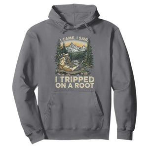 Hiking Hoodie I Came I Saw I Tripped On A Root TS09 Charcoal Print Your Wear