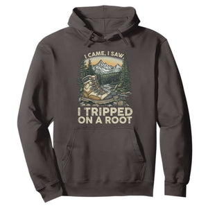 Hiking Hoodie I Came I Saw I Tripped On A Root TS09 Dark Chocolate Print Your Wear
