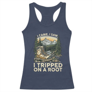 Hiking Racerback Tank Top I Came I Saw I Tripped On A Root TS09 Navy Print Your Wear