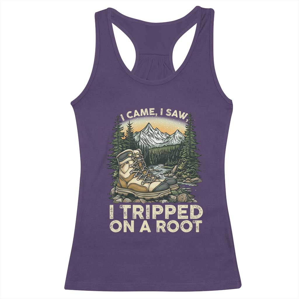 Hiking Racerback Tank Top I Came I Saw I Tripped On A Root TS09 Purple Print Your Wear