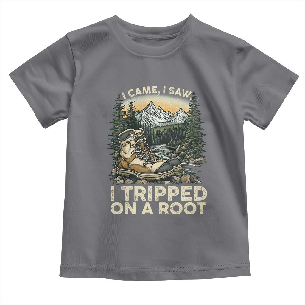 Hiking Toddler T Shirt I Came I Saw I Tripped On A Root TS09 Charcoal Print Your Wear