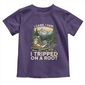 Hiking Toddler T Shirt I Came I Saw I Tripped On A Root TS09 Purple Print Your Wear