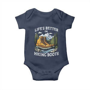 Hiking Baby Onesie Life's Better in Hiking Boots TS09 Navy Print Your Wear