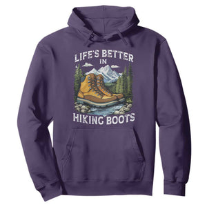 Hiking Hoodie Life's Better in Hiking Boots TS09 Purple Print Your Wear