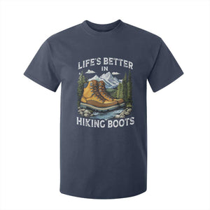 Hiking T Shirt For Kid Life's Better in Hiking Boots TS09 Navy Print Your Wear