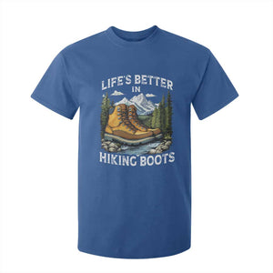 Hiking T Shirt For Kid Life's Better in Hiking Boots TS09 Royal Blue Print Your Wear