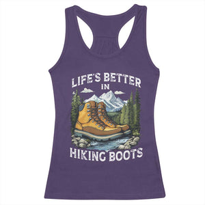 Hiking Racerback Tank Top Life's Better in Hiking Boots TS09 Purple Print Your Wear