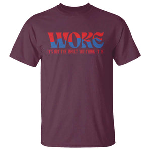Woke It's Not An Insult You Think T Shirt TS09 Maroon Print Your Wear