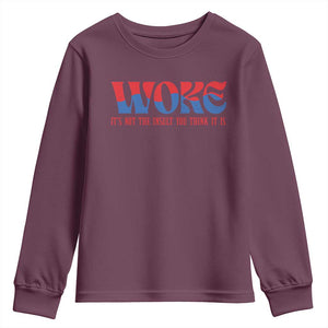 Woke It's Not An Insult You Think Youth Sweatshirt TS09 Maroon Print Your Wear