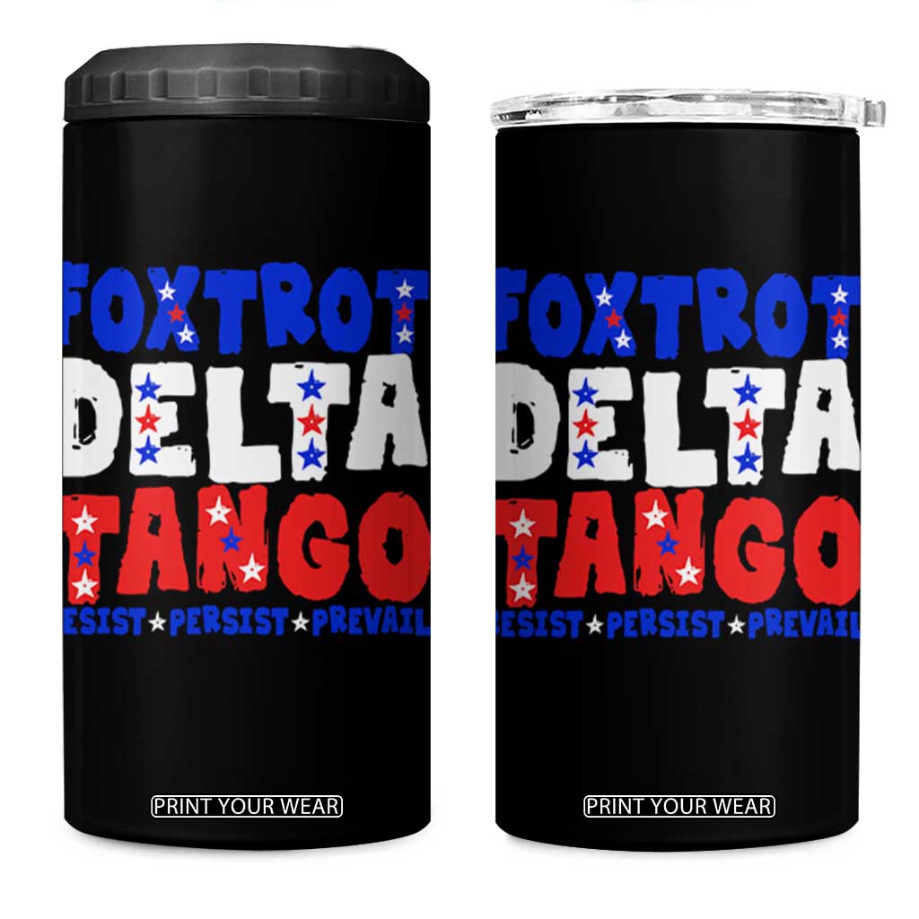 FDT Foxtrot Delta Tango 4 in 1 Can Cooler Tumbler TS09 One Size: 16 oz Black Print Your Wear