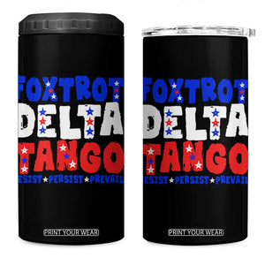 FDT Foxtrot Delta Tango 4 in 1 Can Cooler Tumbler TS09 One Size: 16 oz Black Print Your Wear