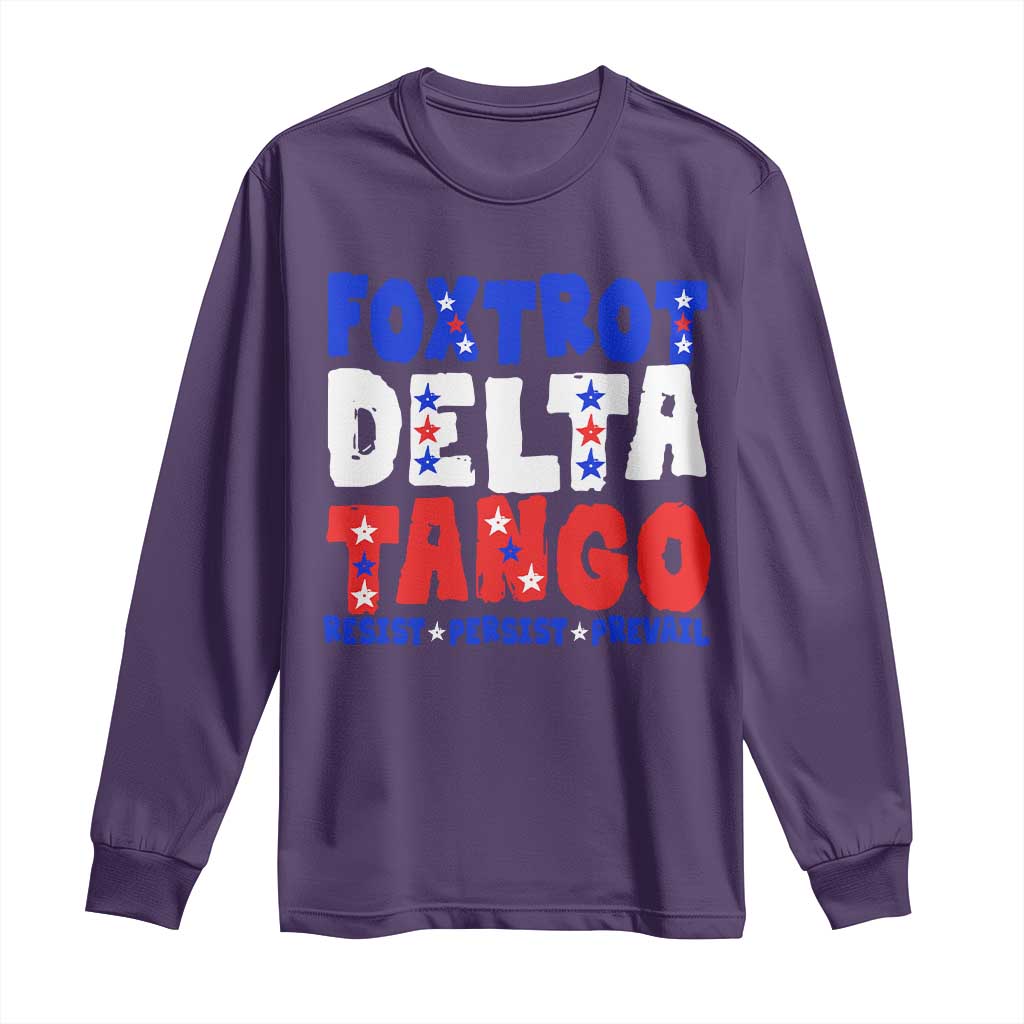 FDT Foxtrot Delta Tango Long Sleeve Shirt TS09 Purple Print Your Wear