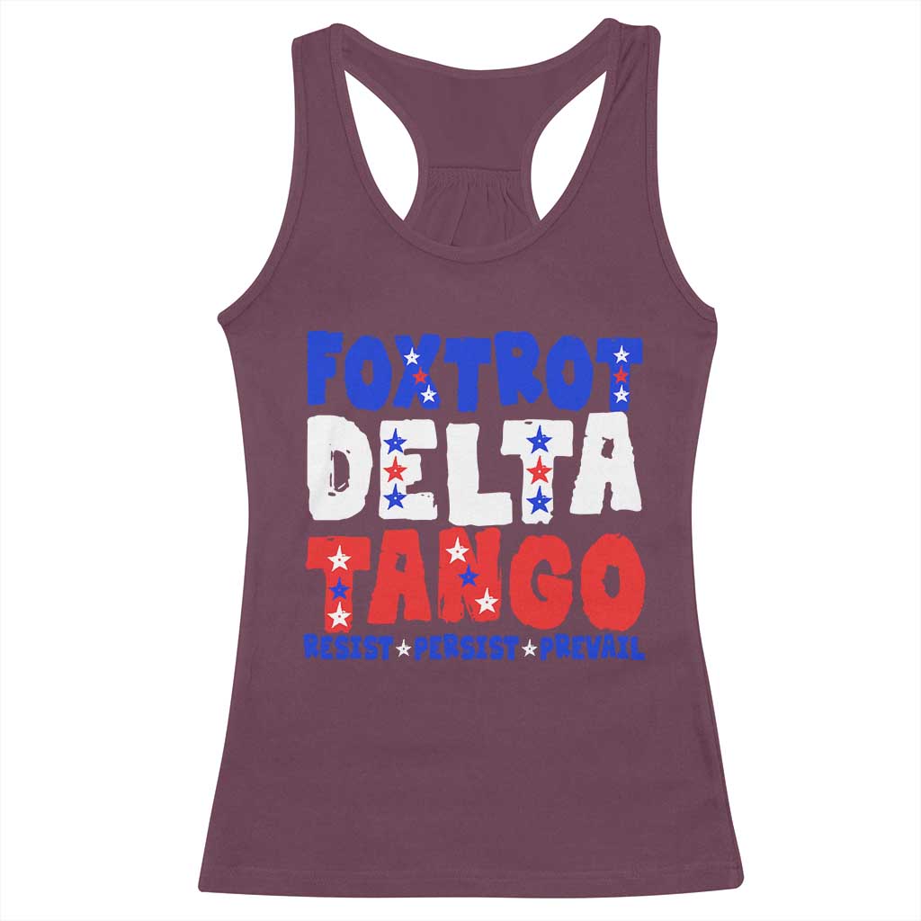FDT Foxtrot Delta Tango Racerback Tank Top TS09 Maroon Print Your Wear