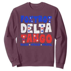 FDT Foxtrot Delta Tango Sweatshirt TS09 Maroon Print Your Wear