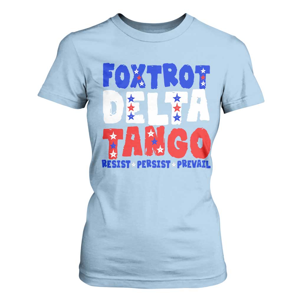 FDT Foxtrot Delta Tango T Shirt For Women TS09 Light Blue Print Your Wear